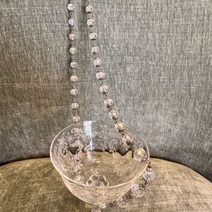 Iridescent crystal and silver necklace